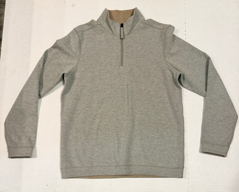 Kenneth Cole New York Mens M Gray Quarter Zip Pullover Sweater Casual